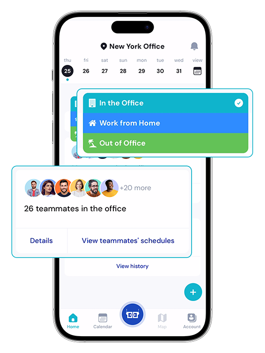 Hybrid work scheduling Screenshot